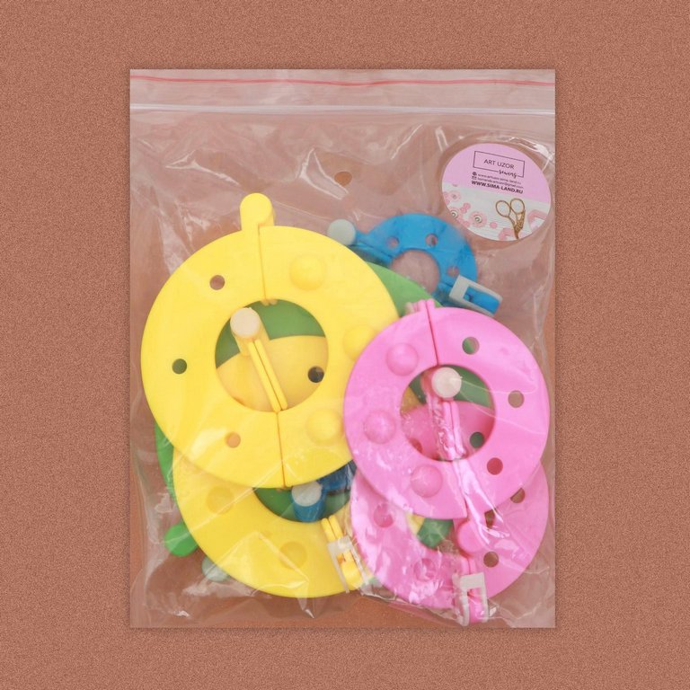 Набор приспособлений для изготовления помпонов (4 шт) d=3,5/5,5/7,0/9,0 см