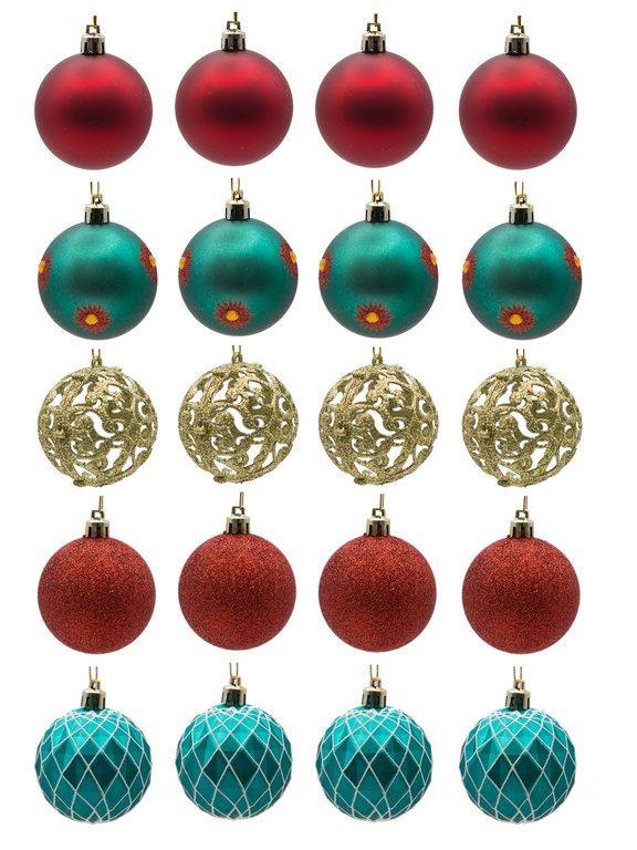 Набор шаров  цвет ассорти 60 мм 20 шт