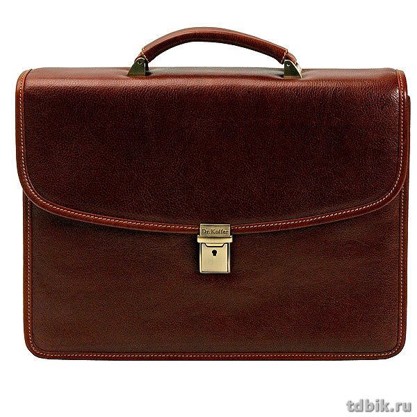 Портфель Dr.Koffer 27*36*8см, нат. кожа, коньяк