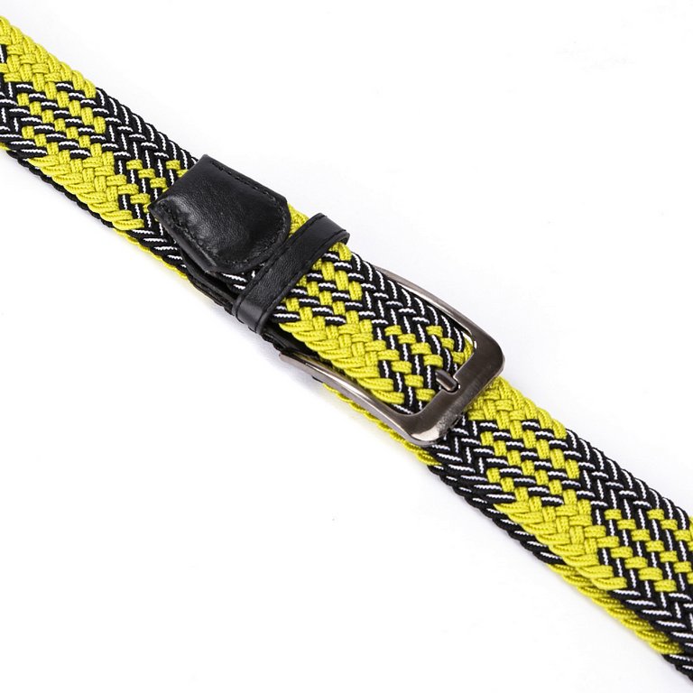 Ремень FABRETTI универсальный, полиэстер размер 125, желтый/чёрный