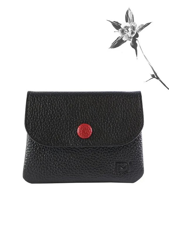 Портмоне D.Morelli женское "Бриенна"  мини, нат.кожа, черный