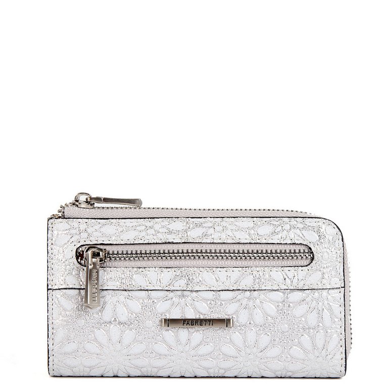 Футляр для ключей FABRETTI нат. кожа, 13,5*8,3*2,5см,  серебряный