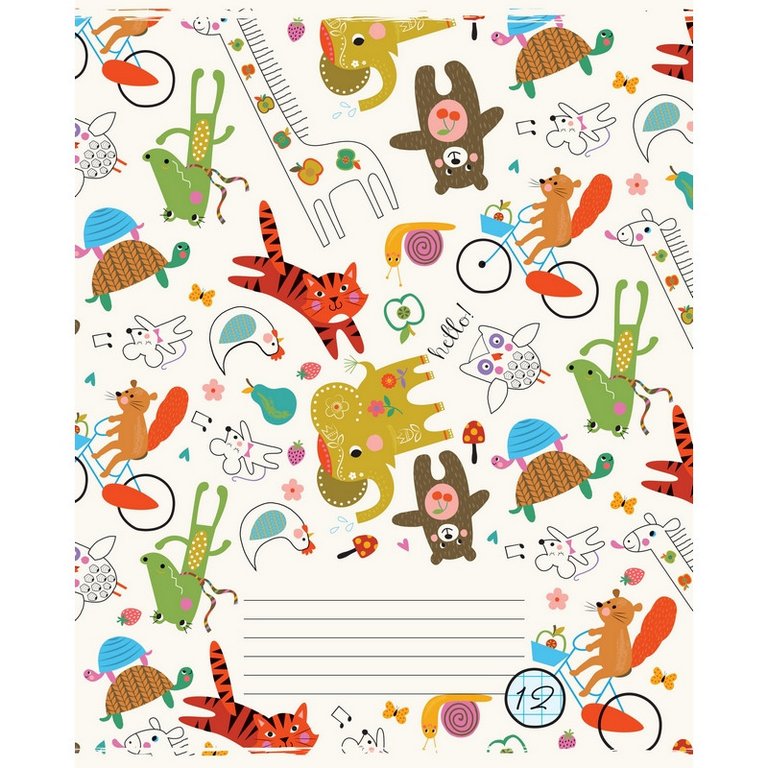 Тетрадь 12 лист кл. А5  "Город животных" 5 видов