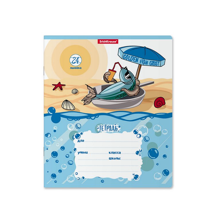 Тетрадь 24 лист лин. А5 "Fish Story" 5 видов