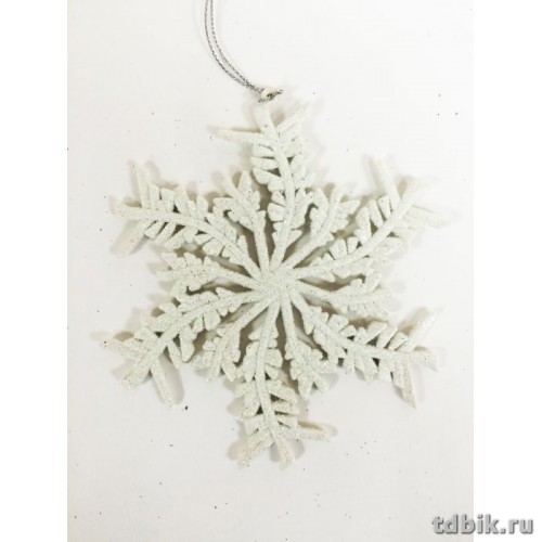 Украшение елочное из пластика "Белая снежинка" 13,5х14см