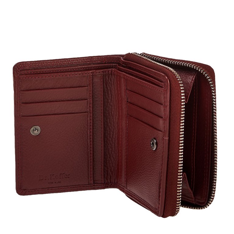 Портмоне Dr.Koffer 10*12 см нат. кожа, бордовый