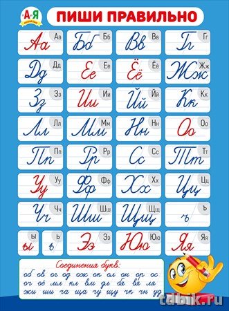 Плакат обучающий "Пиши правильно. Прописные буквы" А2