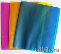 Обложка 213*355мм ПВХ (100мкм) цветная, д/тетрадей и дневников