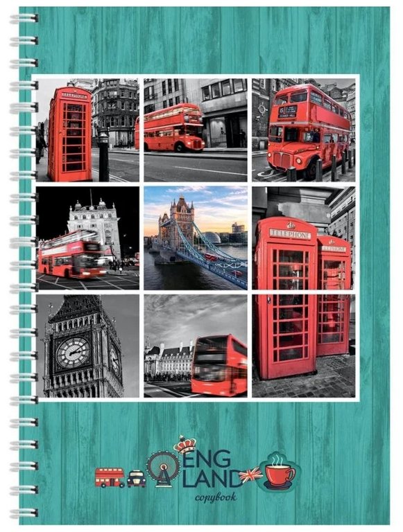 Тетрадь 60 лист кл. А4 на гребне "ОБАЯНИЕ АНГЛИИ"