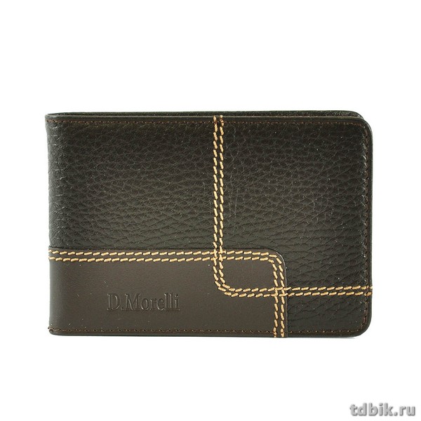 Визитница на 40 визиток D.Morelli "Floter kross", нат.кожа, коричневая