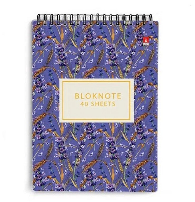 Блокнот А7  40л.,  68*104 мм, на гребне "ЦВЕТЫ. ПАТТЕРН" 5 ВИДОВ