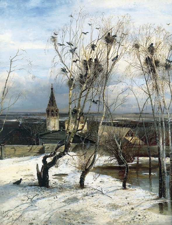 Постер на бумаге 50*70см, А.К. Саврасов "Грачи прилетели" 1871г