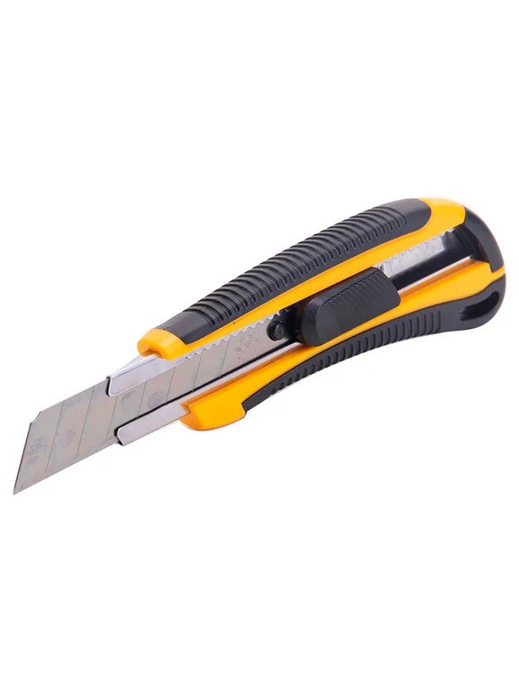 Нож канцеляр. шир. 1,8 см, метал. направ. резиновые вставки Deli