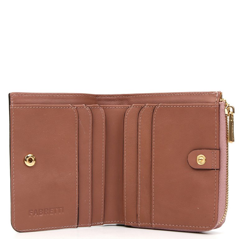 Портмоне FABRETTI женское, нат. кожа, 11*10*3см, темно-розовый
