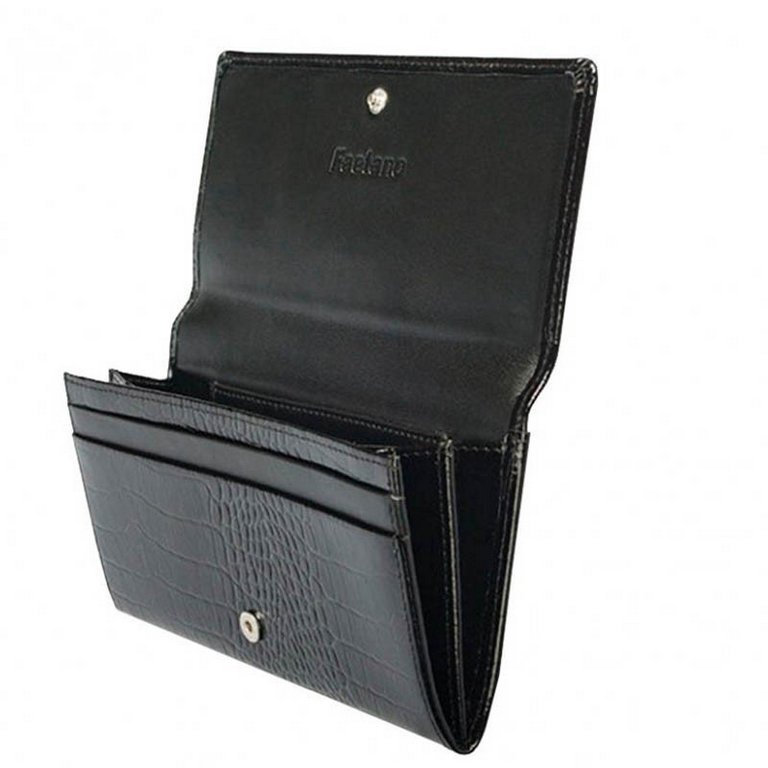 Портмоне Faetano "Геккон" женское, нат. кожа, черный