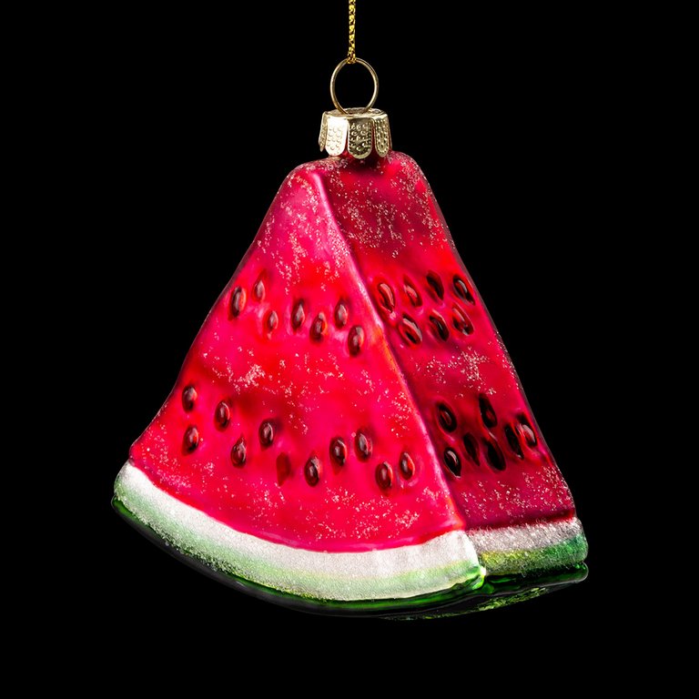 Украшение елочное из стекла "Долька арбуза" 8.5х8х2.5 см