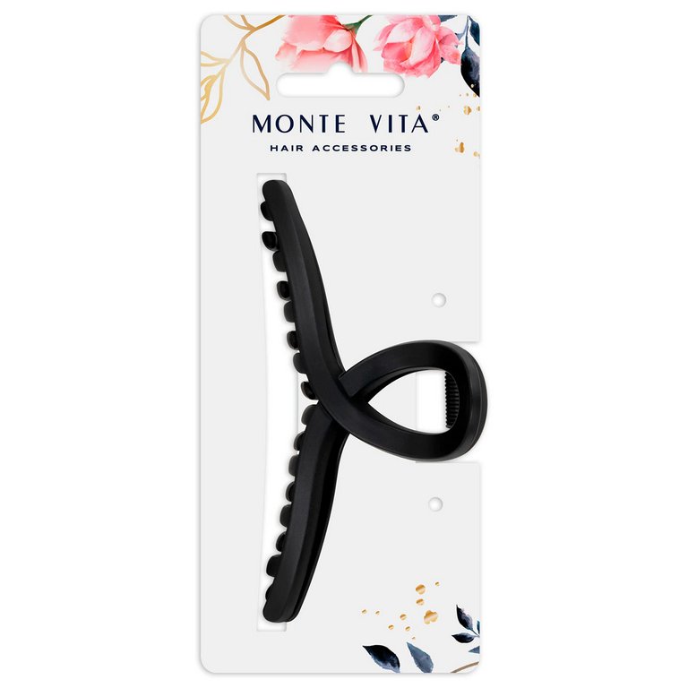 Краб для волос 11 см soft touch черный MONTE VITA