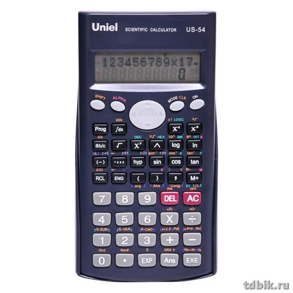 Калькулятор науч. Uniel US-54 (10 разр. 162*84*18мм) 279 функций