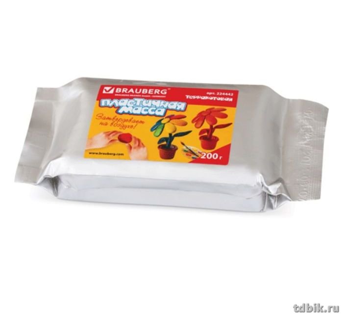 Глина для лепки самозатвердевающая  200 гр терракотовая Brauberg