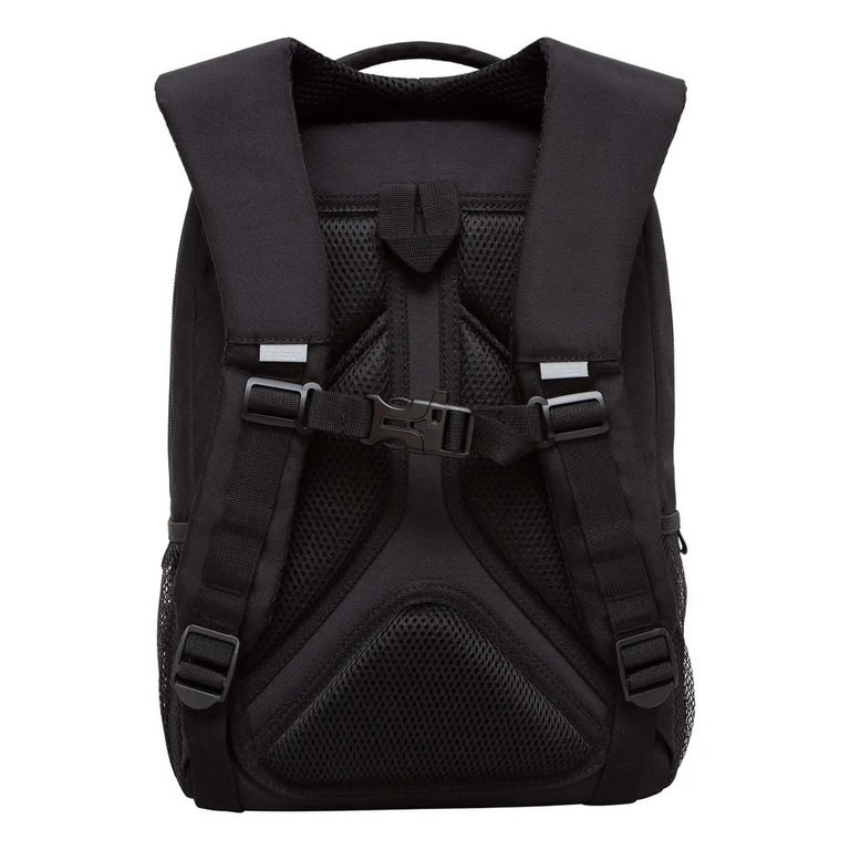 Рюкзак школьный для мальчика Grizzly 26*39*19 см, черный/жетый