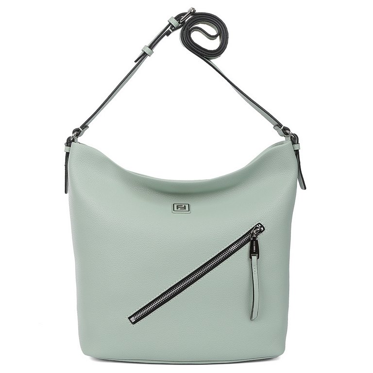 Сумка женская FABRETTI 27,5*29,5*12см, нат. кожа, зеленый