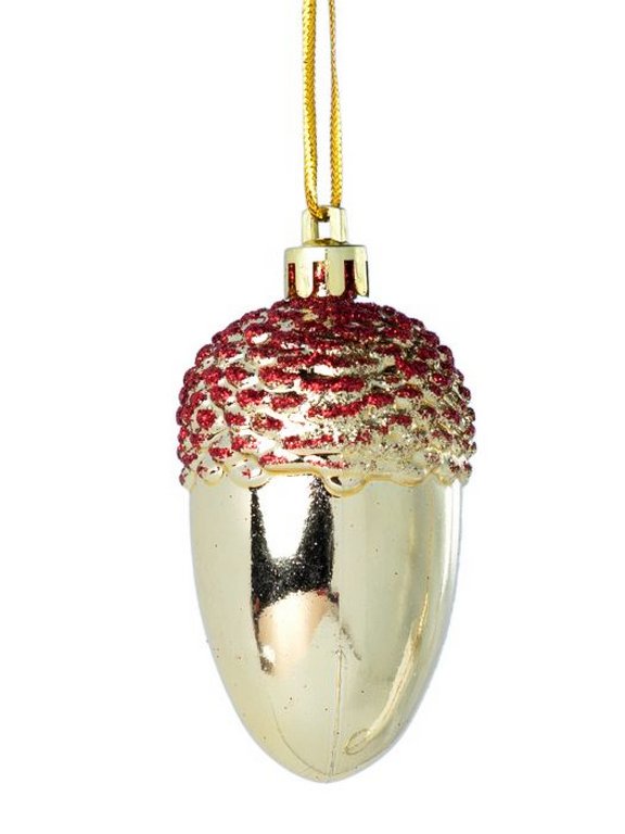 Набор украшений из пластика "Три Орешка" 3 шт/уп золото/красный