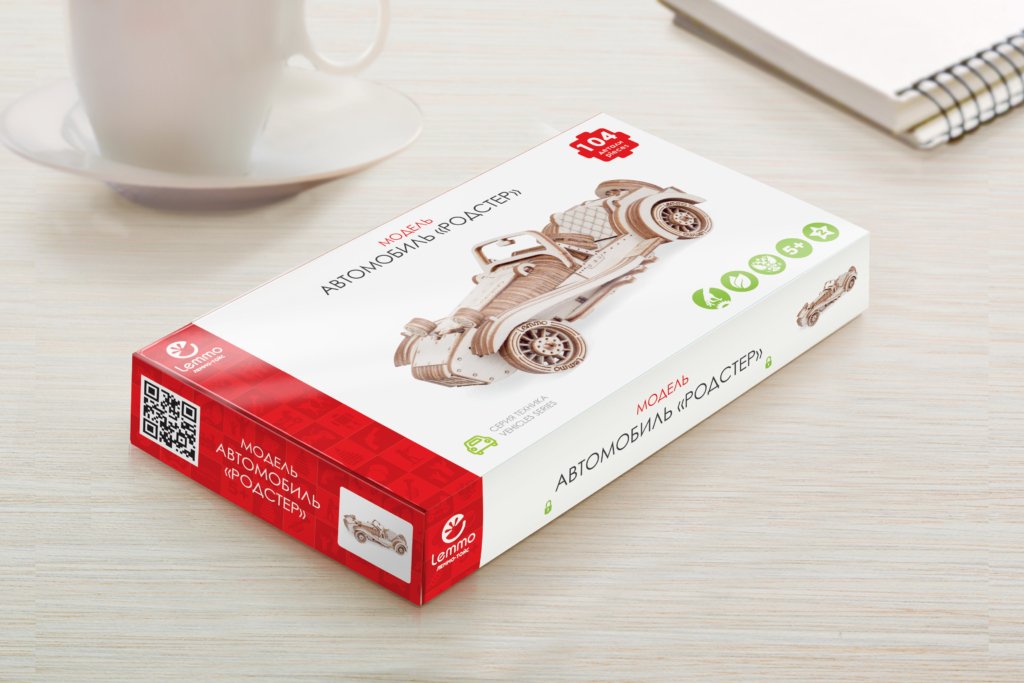 Сборная модель из дерева  103 дет. "Автомобиль Родстер" 150*60*50мм