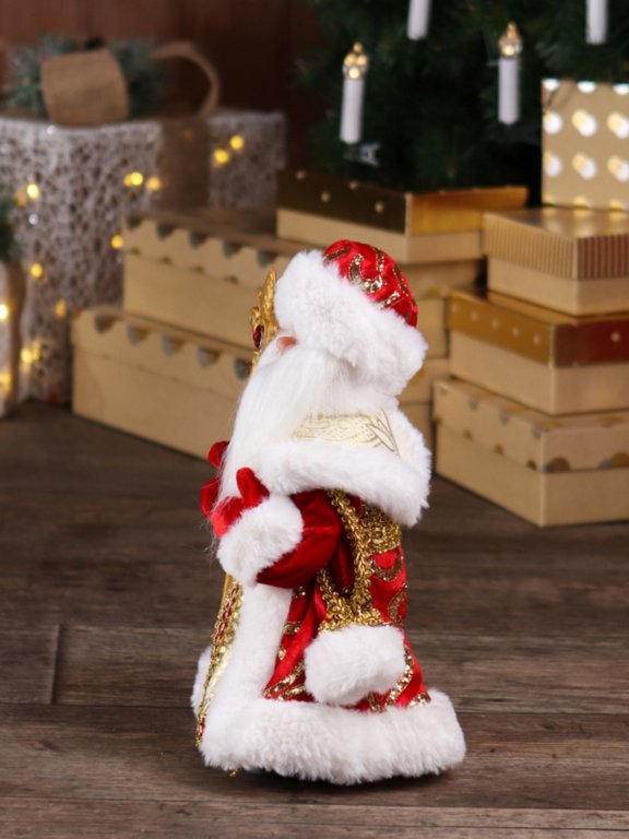 Фигурка "Дед Мороз" 30см в красном костюме (музыкальный)