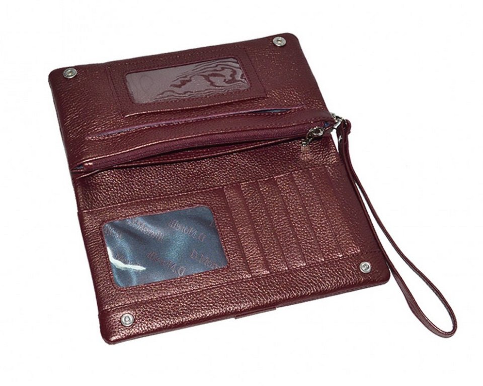 Портмоне D.Morelli женское "Павия-2" большое  нат. кожа, бордо