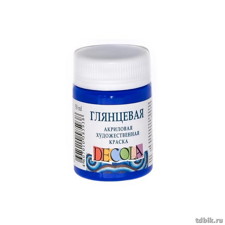 Краска акриловая художественная глянцевая 50мл ультрамарин Декола
