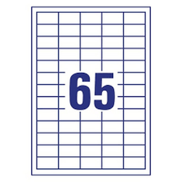 Этикетки самоклеящиеся А4 38,1*21,2, 65 этикеток, скругл. края, белые