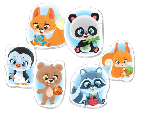 Пазлы MAXI  18 дет. "Зверята" Русский стиль