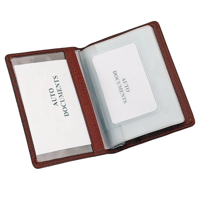 Обложка для автодокументов Dr.Koffer нат. кожа, коньяк