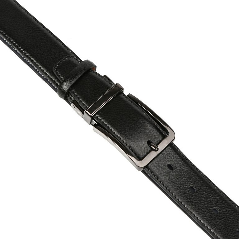 Ремень FABRETTI мужской, натуральная кожа, размер 120, серый/чёрный