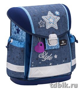 Ранец для девочки Belmil Classy "Style"(сумка д/обуви+пенал) 32*36*19см,940гр, синий