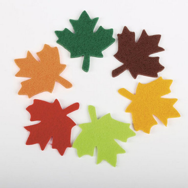 Наклейки из фетра "Листья" 24шт/уп. ОСТРОВ СОКРОВИЩ
