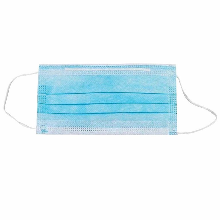 Маска 3-х слойная, голубая