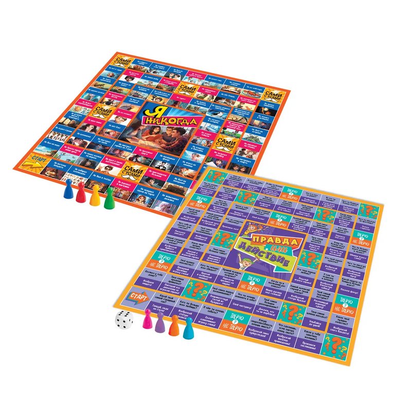Игра настольная  .7+ для вечеринки 4в1 "Party games" (2-8 игроков, 7-12лет) Русский стиль