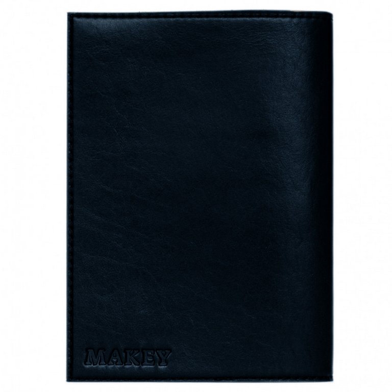 Бумажник для автодокументов Макей, нат. кожа, цвет синий