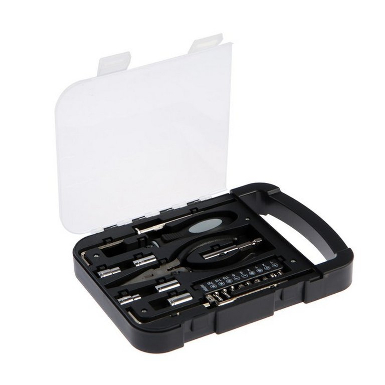 Набор инструментов "ТУНДРА" подарочный пластиковый кейс, 22 предмета