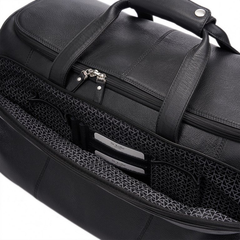 Сумка дорожная Dr.Koffer 50х28х22см нат. кожа, черная