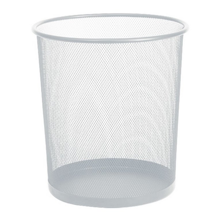 Корзина для бумаг металлическая 13л, серая deVENTE, круглая
