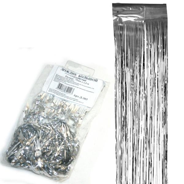 Дождик новогодний 1,5м. цв. серебро