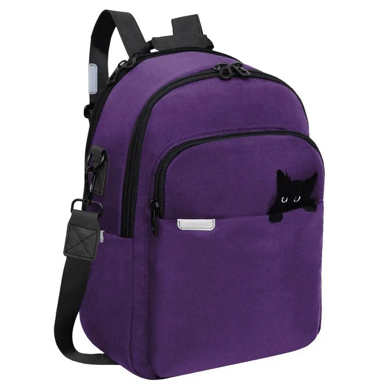 Рюкзак школьный для девочки Grizzly 29*38*15 см, фиолетовый