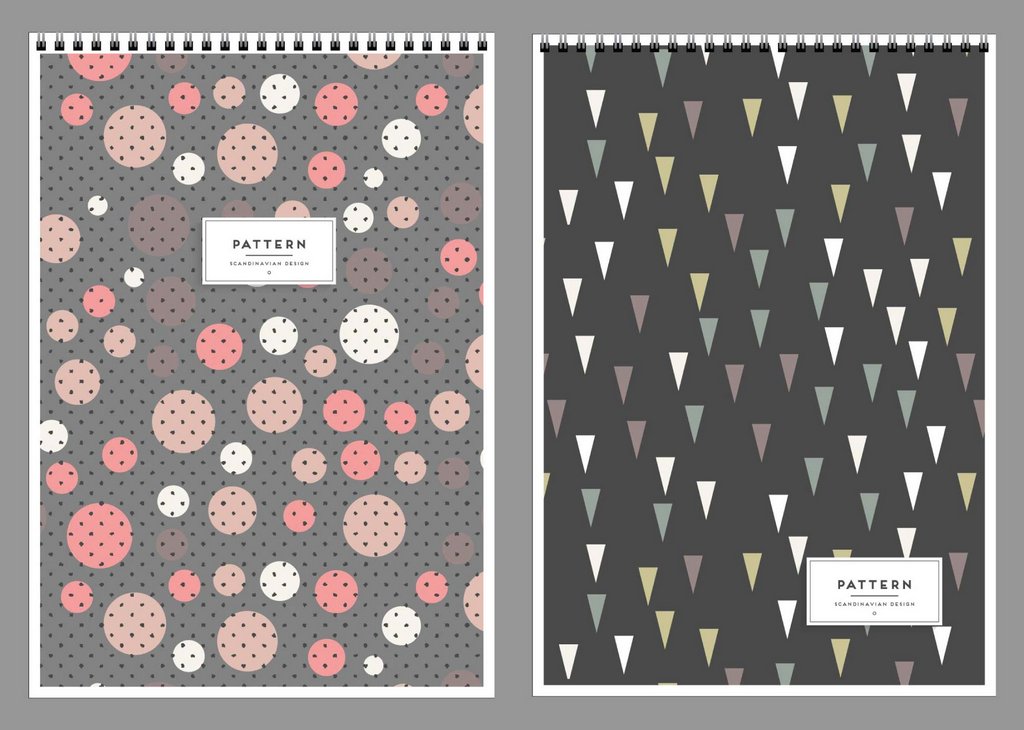 Блокнот А4  60л., 210*297 мм, "Скандинавия паттерн" твердая подложка, клетка