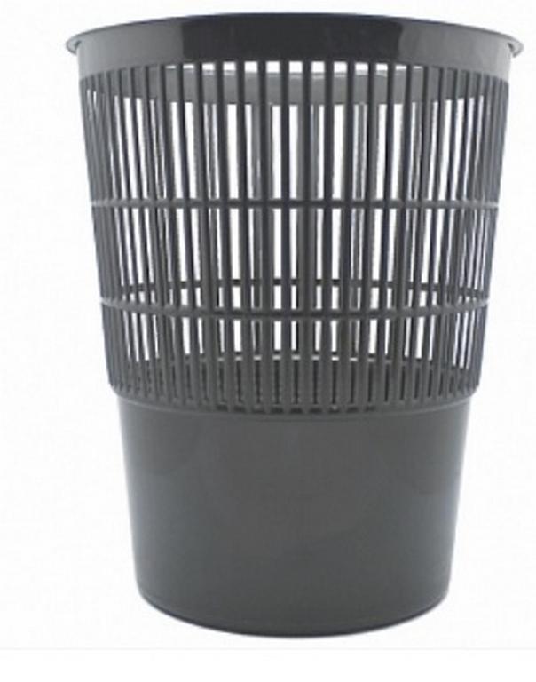 Корзина для бумаг пластиковая 14л сетчатая, серая, Attomex