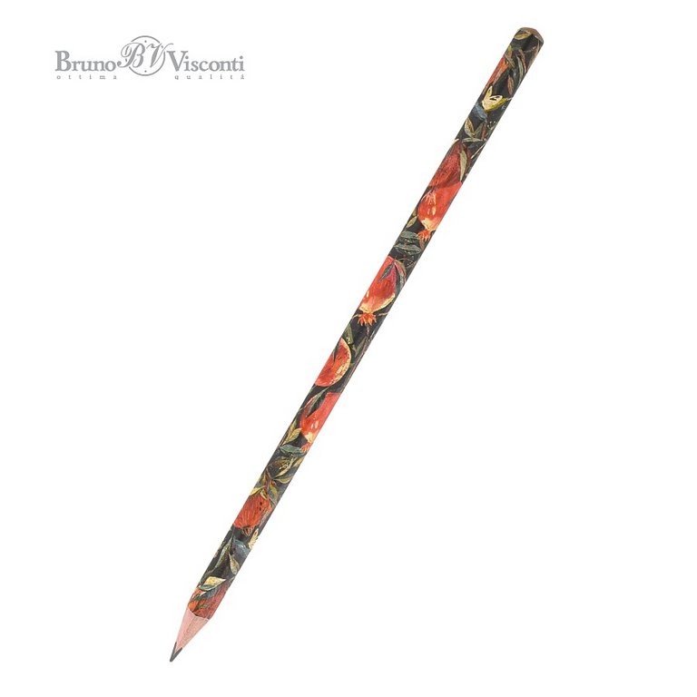 Карандаш ч/г HB с рис. трехгранный Bruno Visconti "Flora.Гранат"