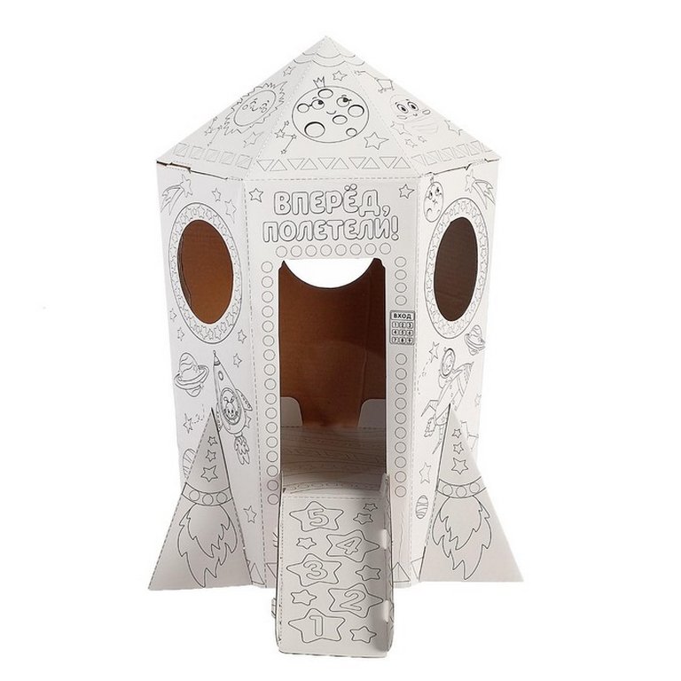 Конструктор картон "Ракета" 33*41*12см для раскрашивания ZABIAKA