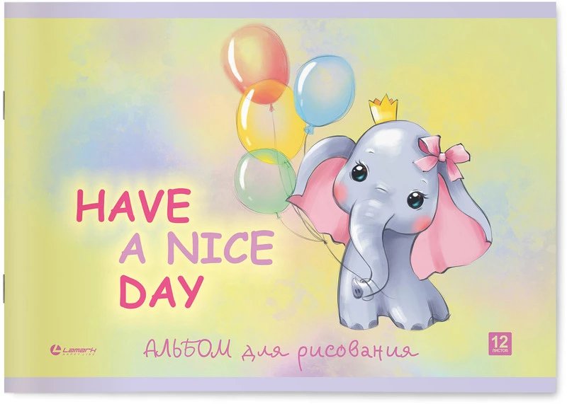 Альбом для рисования А5 12л. на скрепке "Малыши" Lamark