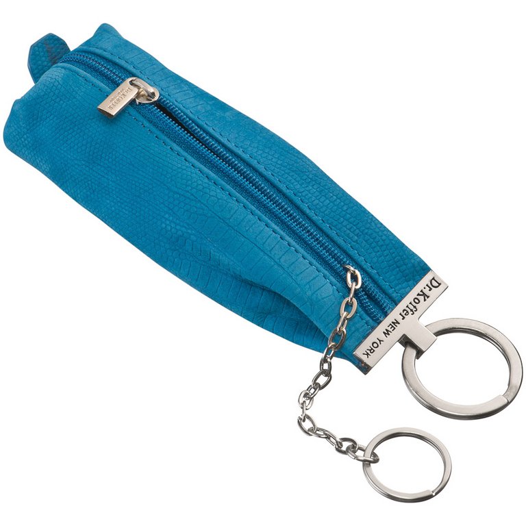 Футляр для ключей Dr.Koffer 4,5*14см, на молнии, голубой